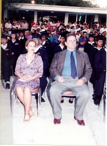 My sister Sarah and I at a technical school graduation in Mexico