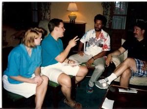 Michelle and I conversing with my uncles Jim and Will at Sea Island