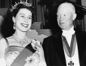 The Current Queen of England and Scotland's United Kingdom with Eisenhower 
