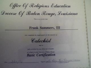 certificate catech.