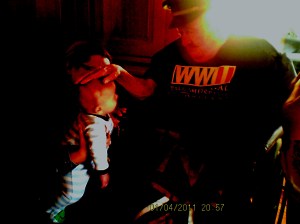 My grandfather CBG Sr. Pops blesses a great grandchild on his 90th birthday!