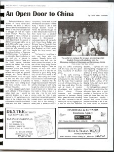 News paper article about China