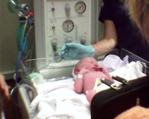 My nephew Isaac in an American hospital shortly after birth