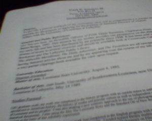 my curriculum vitae shows work with radio, film, journal, newspapers and lots of public speaking.