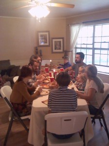 Thanksgiving Dinner 2014 -- a single backlit shot to serve for a whole set of images and memories...