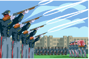 Military expressions are often part of Louisiana funerals.