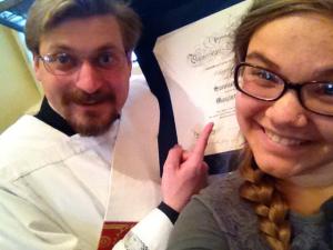 Alyse with recently ordained Sam Fontana