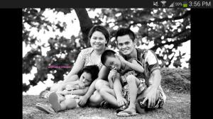 My godson Mark John Braña with his wife and children in the Philippines